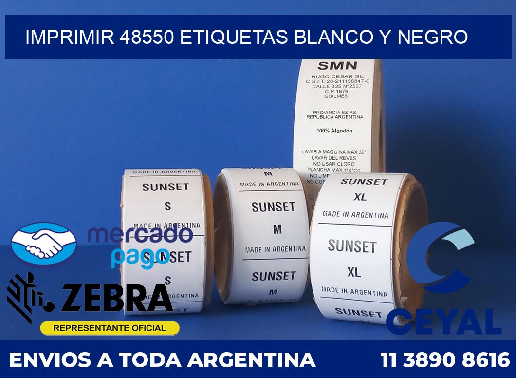 imprimir 48550 etiquetas blanco y negro