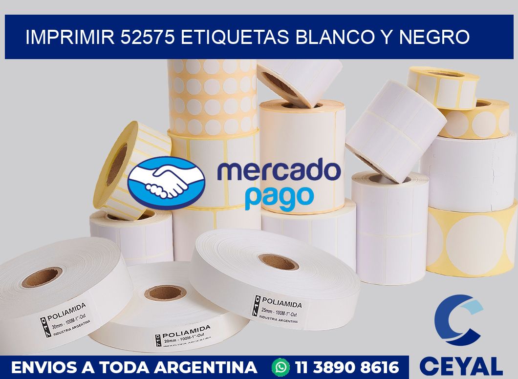 imprimir 52575 etiquetas blanco y negro