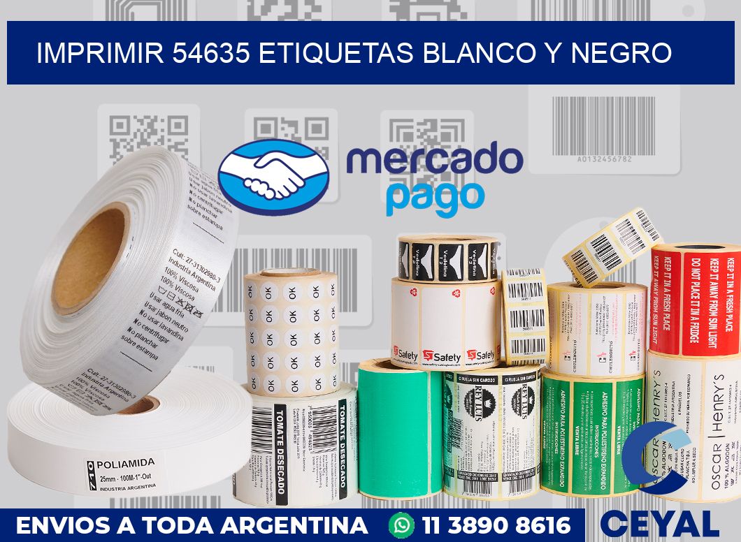 imprimir 54635 etiquetas blanco y negro