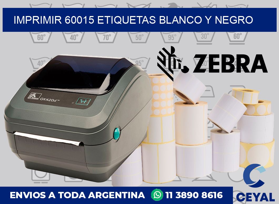 imprimir 60015 etiquetas blanco y negro
