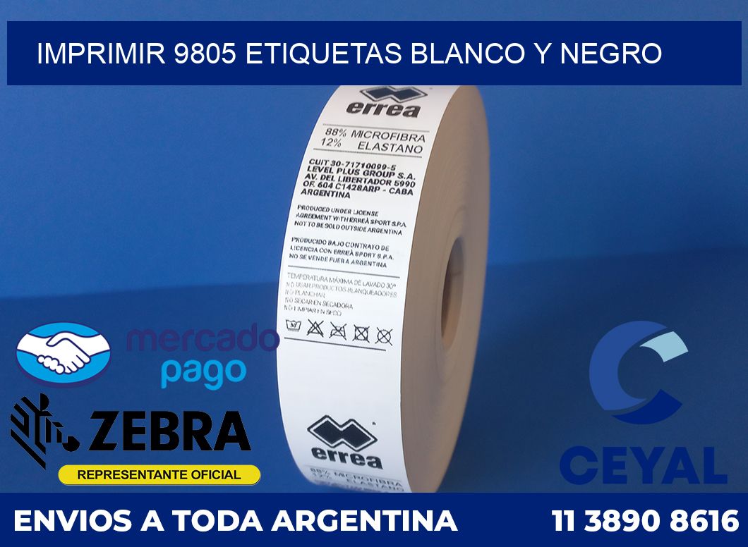 imprimir 9805 etiquetas blanco y negro