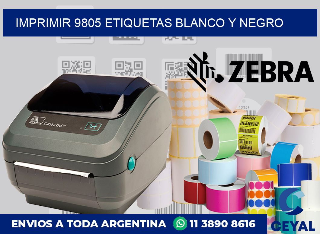 imprimir 9805 etiquetas blanco y negro