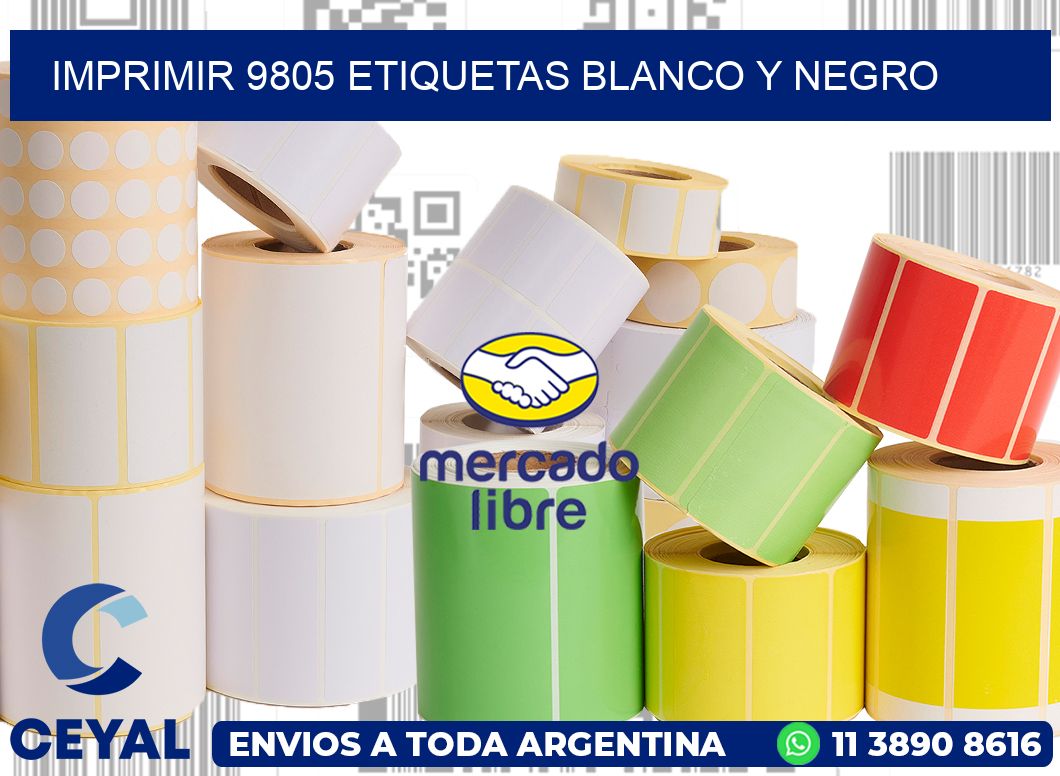 imprimir 9805 etiquetas blanco y negro