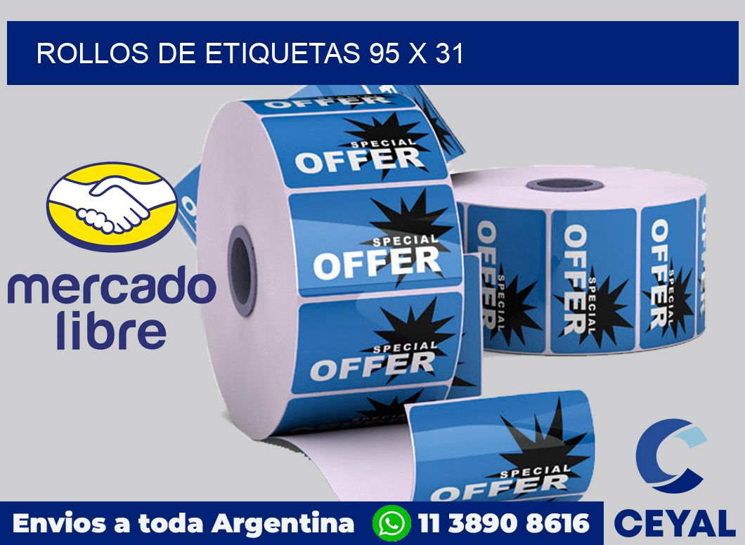 rollos de etiquetas 95 x 31