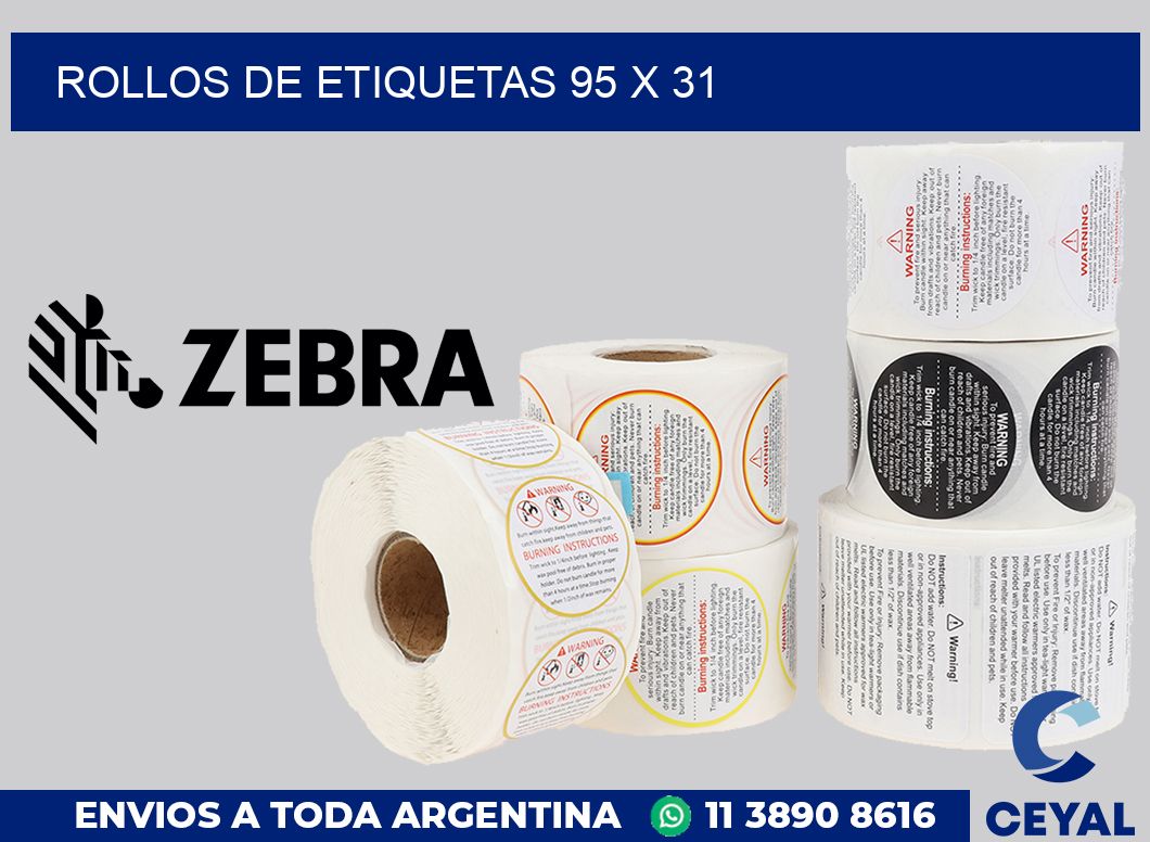rollos de etiquetas 95 x 31