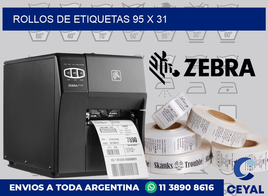 rollos de etiquetas 95 x 31