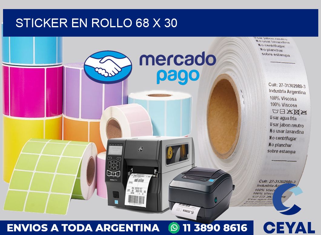 sticker en rollo 68 x 30