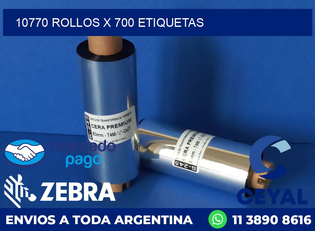 10770 ROLLOS X 700 ETIQUETAS