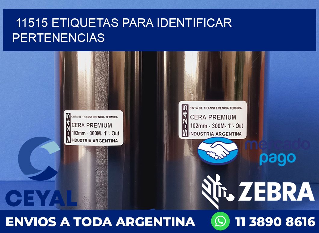 11515 ETIQUETAS PARA IDENTIFICAR PERTENENCIAS
