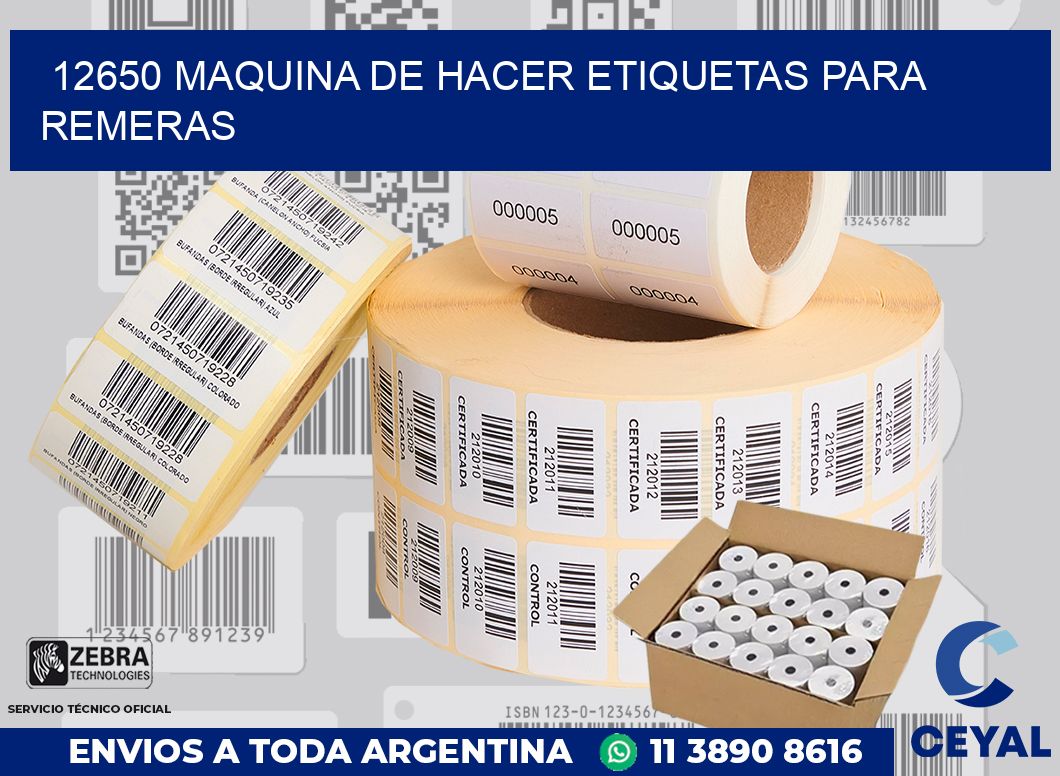 12650 MAQUINA DE HACER ETIQUETAS PARA REMERAS