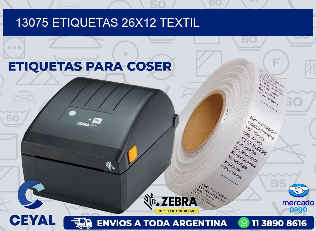 13075 ETIQUETAS 26X12 TEXTIL