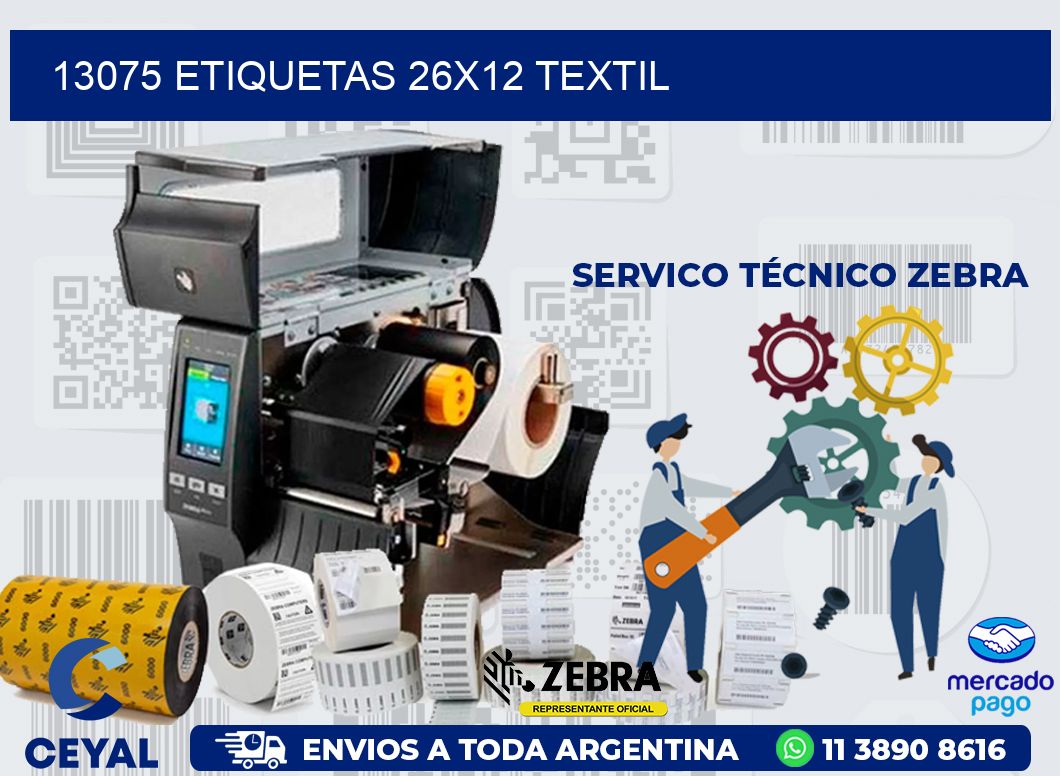 13075 ETIQUETAS 26X12 TEXTIL