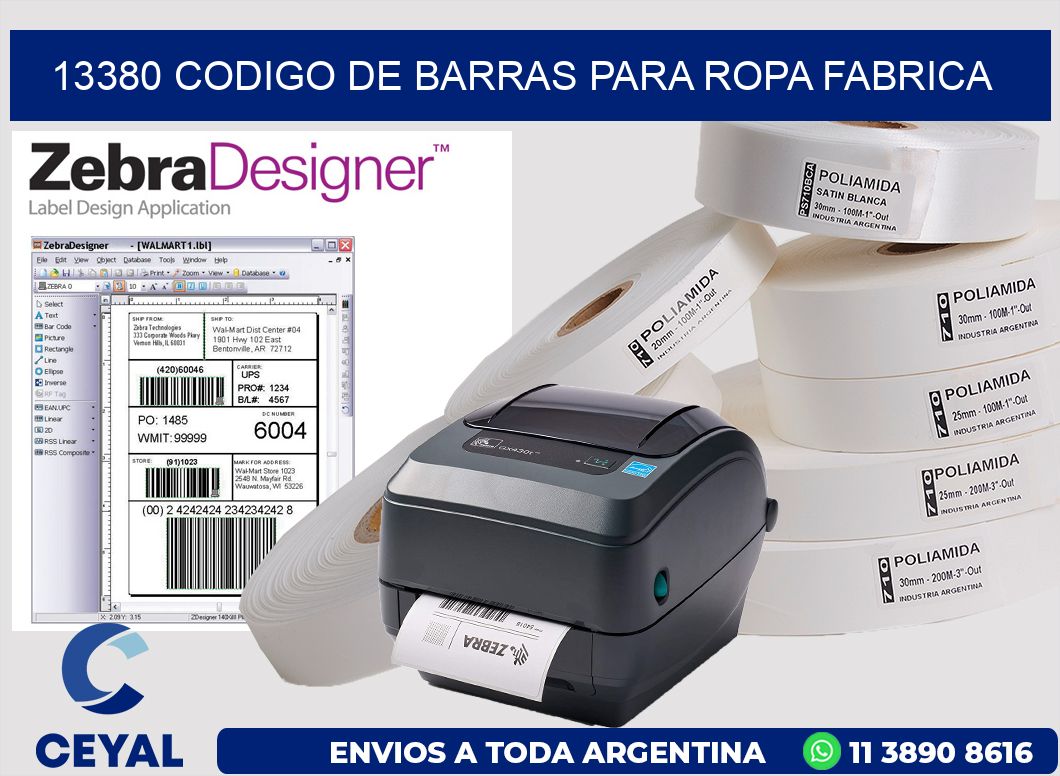 13380 CODIGO DE BARRAS PARA ROPA FABRICA