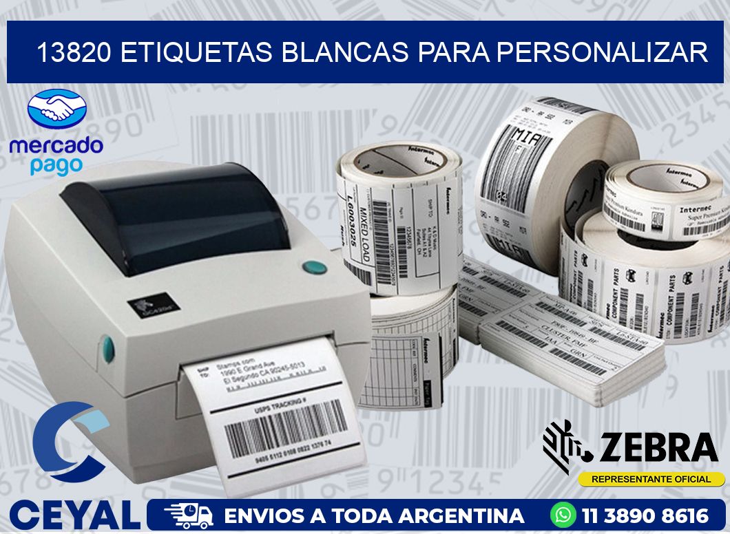 13820 ETIQUETAS BLANCAS PARA PERSONALIZAR