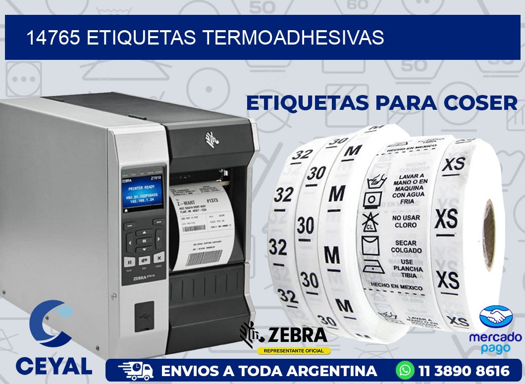 14765 ETIQUETAS TERMOADHESIVAS