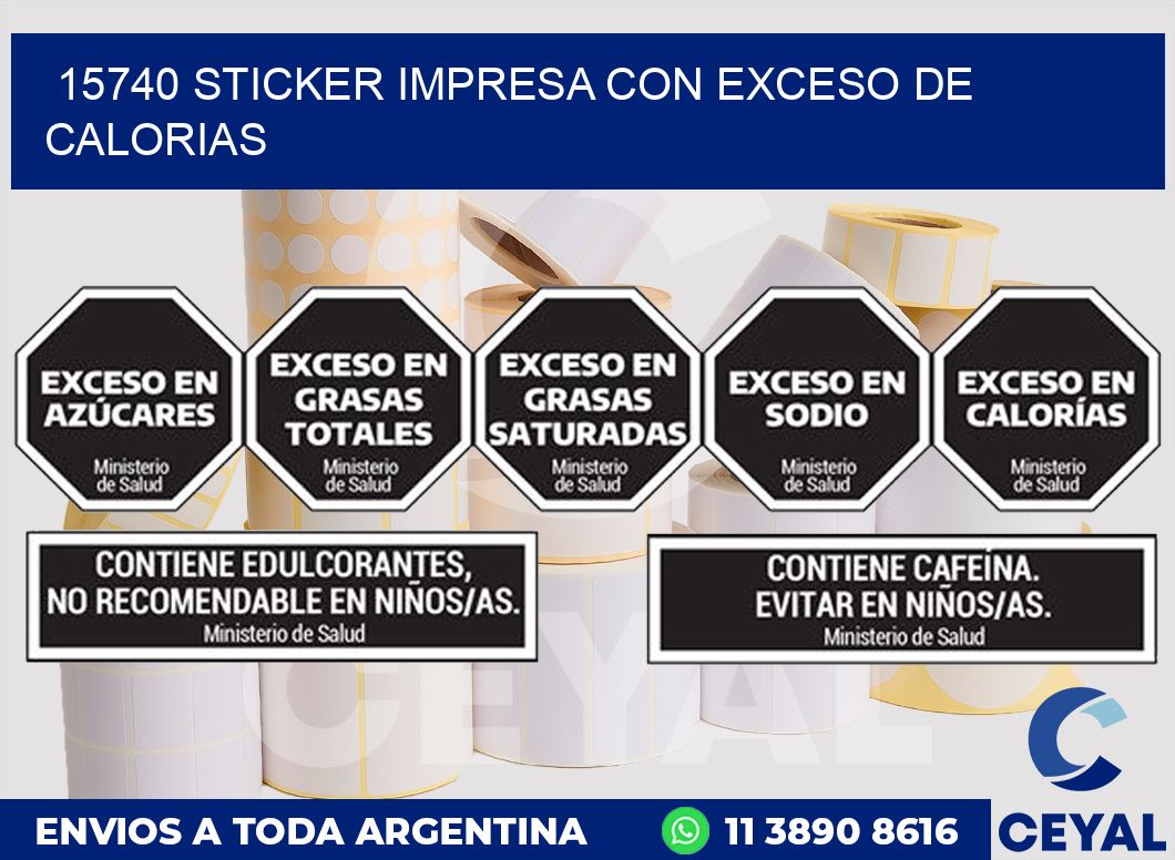 15740 STICKER IMPRESA CON EXCESO DE CALORIAS