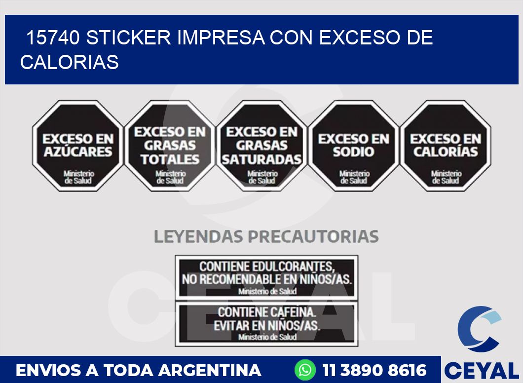 15740 STICKER IMPRESA CON EXCESO DE CALORIAS