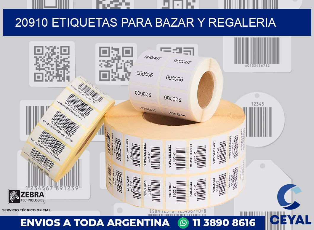 20910 ETIQUETAS PARA BAZAR Y REGALERIA