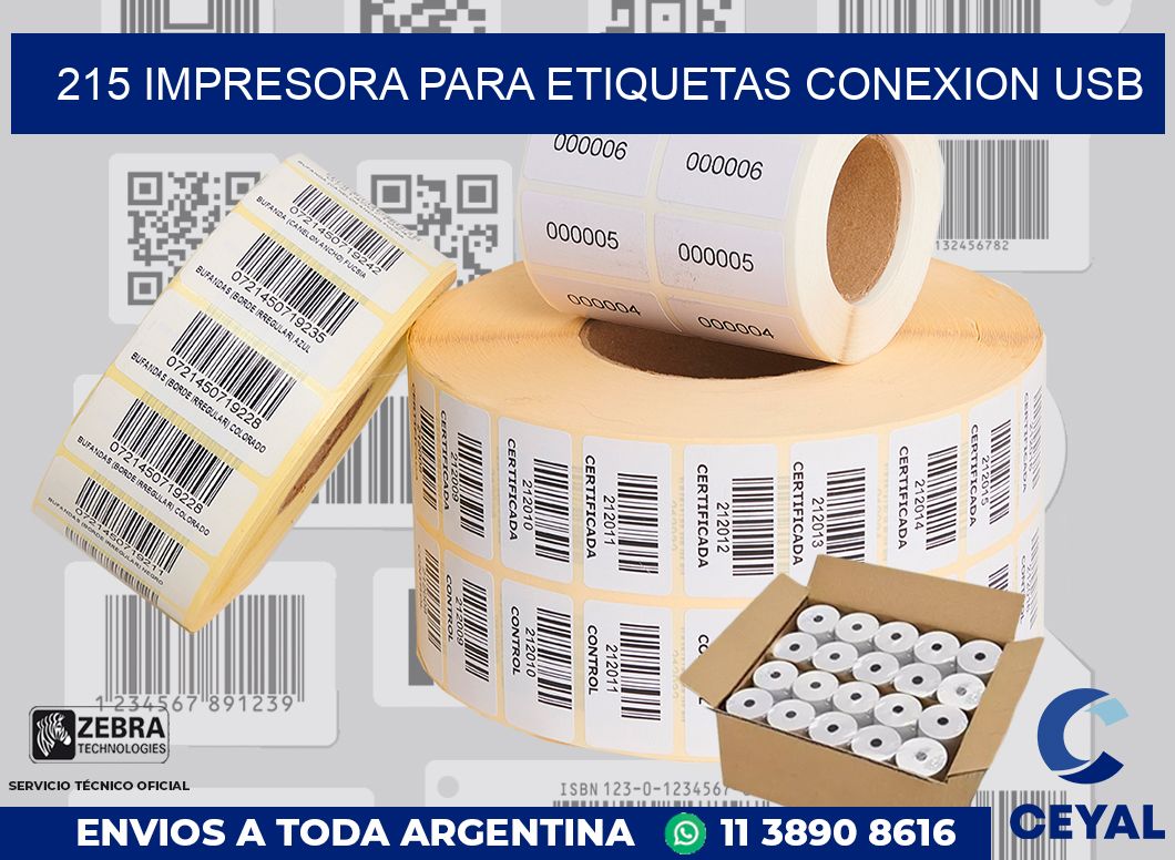 215 IMPRESORA PARA ETIQUETAS CONEXION USB