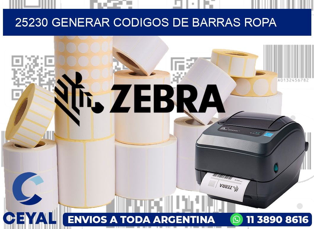 25230 GENERAR CODIGOS DE BARRAS ROPA