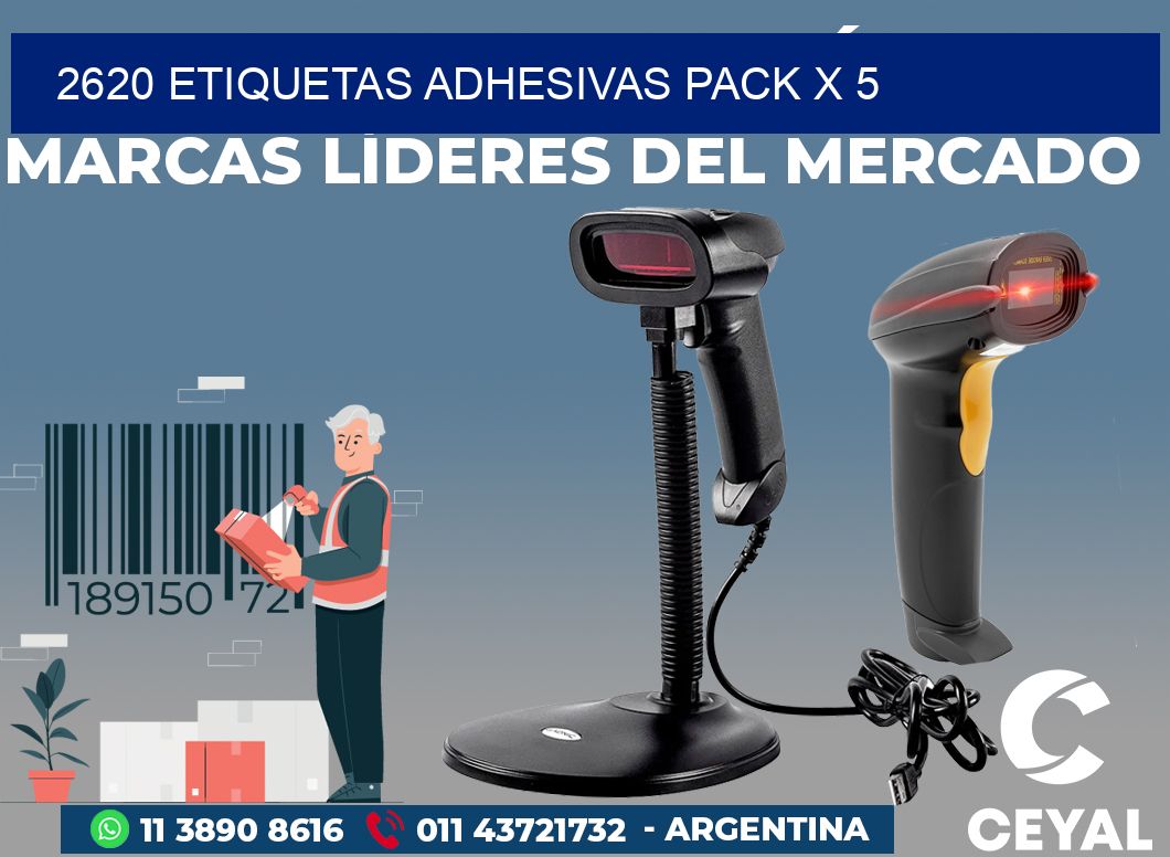 2620 ETIQUETAS ADHESIVAS PACK X 5