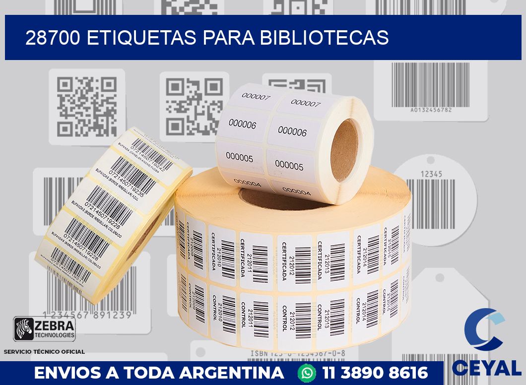 28700 ETIQUETAS PARA BIBLIOTECAS