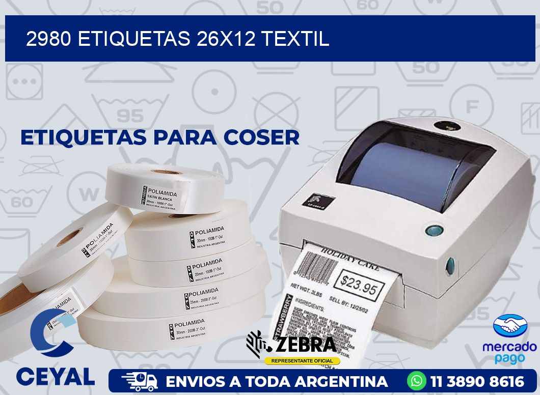 2980 ETIQUETAS 26X12 TEXTIL