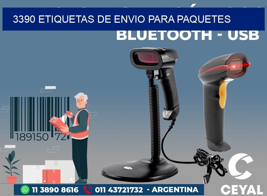 3390 ETIQUETAS DE ENVIO PARA PAQUETES