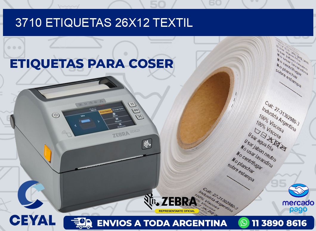 3710 ETIQUETAS 26X12 TEXTIL