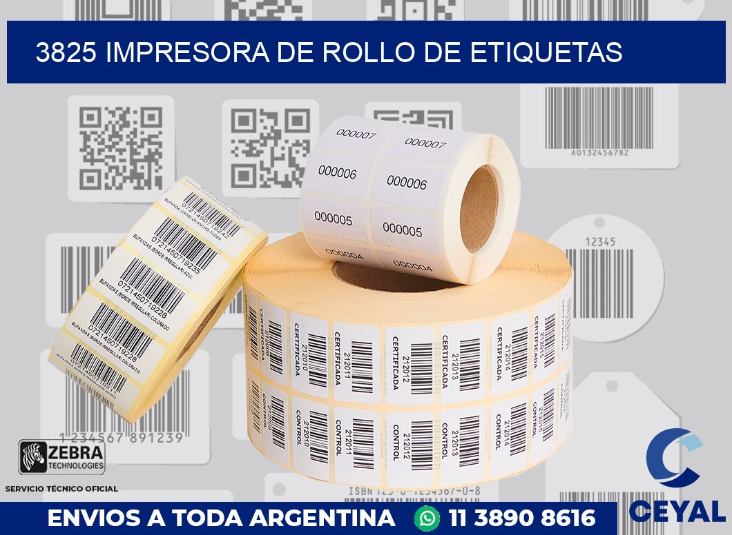 3825 IMPRESORA DE ROLLO DE ETIQUETAS