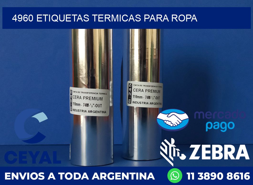 4960 ETIQUETAS TERMICAS PARA ROPA