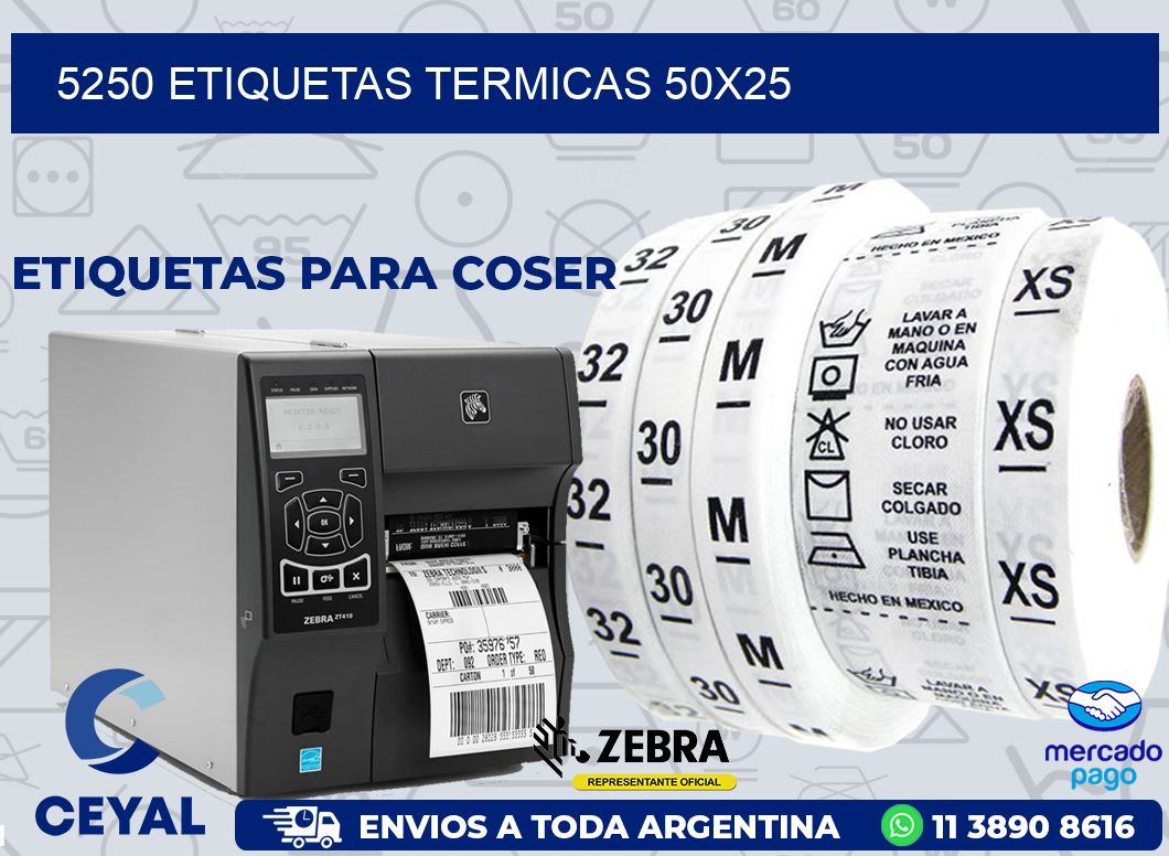 5250 ETIQUETAS TERMICAS 50X25