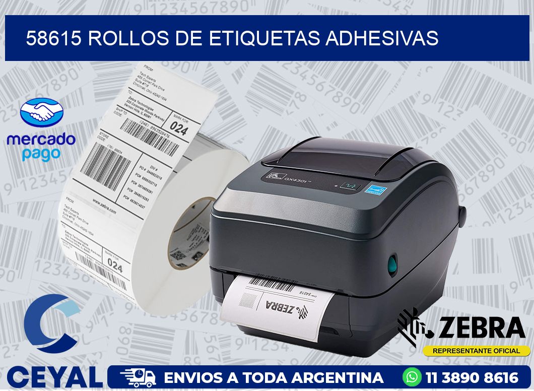 58615 ROLLOS DE ETIQUETAS ADHESIVAS