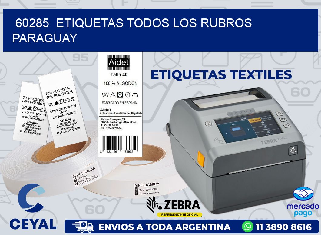 60285 ETIQUETAS TODOS LOS RUBROS PARAGUAY