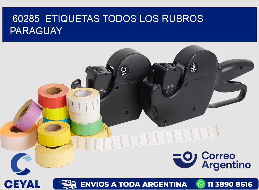 60285 ETIQUETAS TODOS LOS RUBROS PARAGUAY