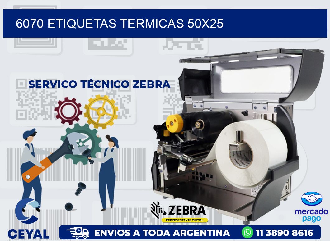6070 ETIQUETAS TERMICAS 50X25