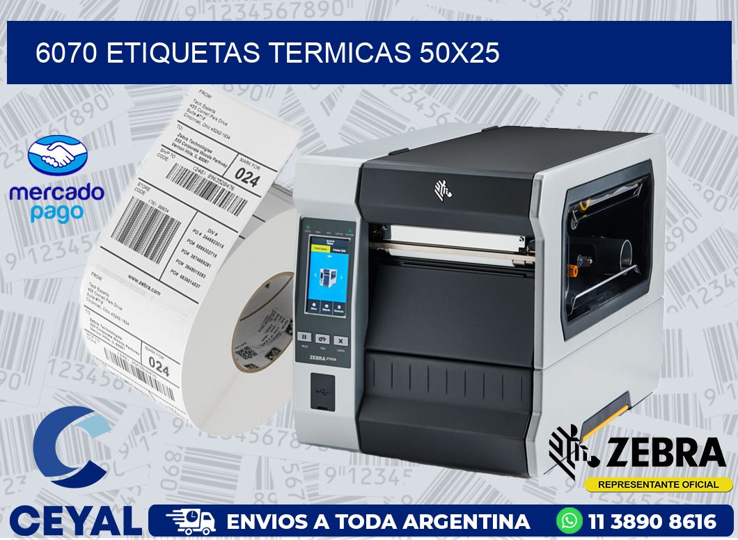 6070 ETIQUETAS TERMICAS 50X25