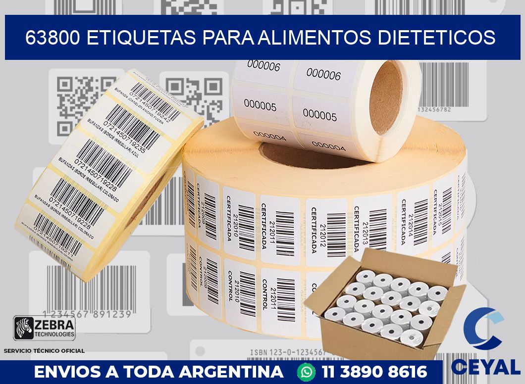 63800 ETIQUETAS PARA ALIMENTOS DIETETICOS