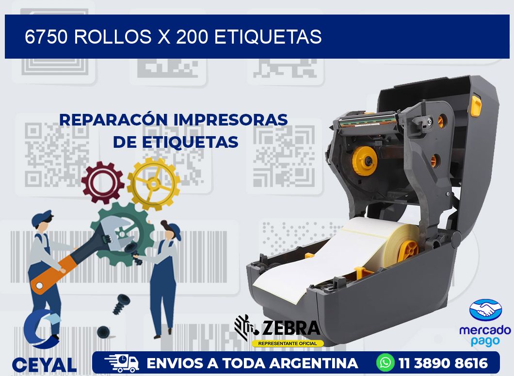 6750 ROLLOS X 200 ETIQUETAS