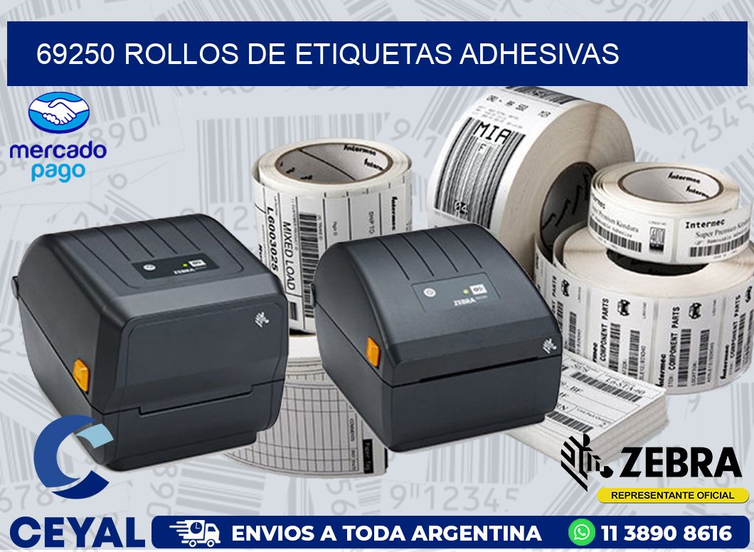 69250 ROLLOS DE ETIQUETAS ADHESIVAS