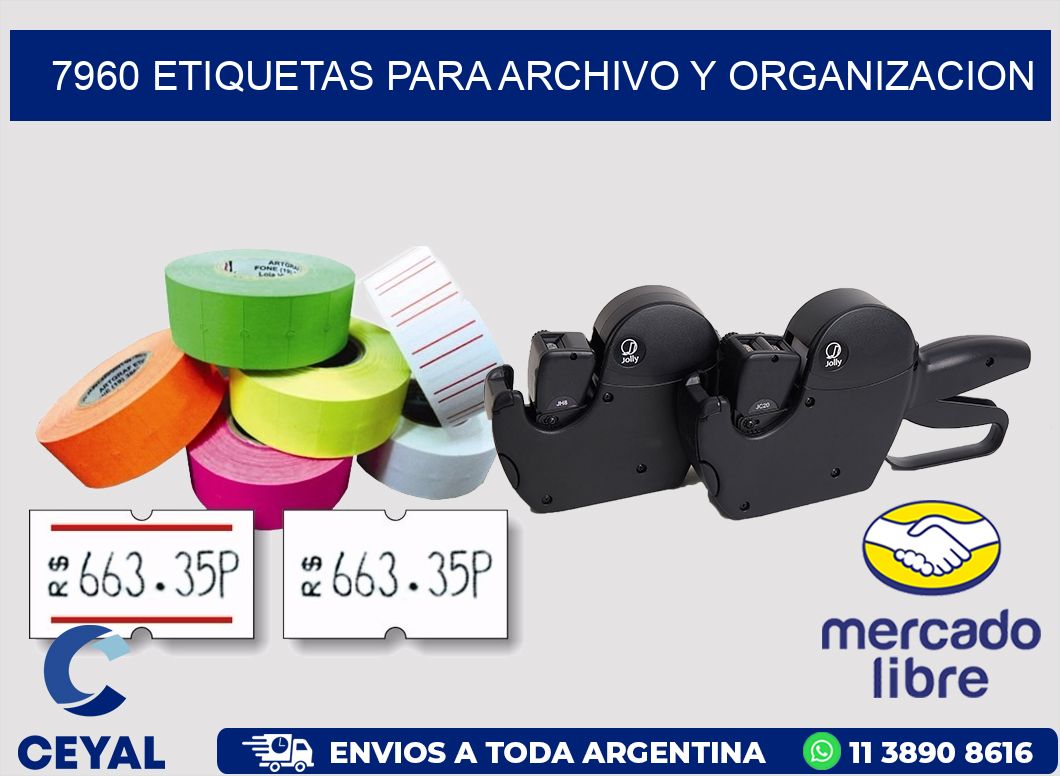 7960 ETIQUETAS PARA ARCHIVO Y ORGANIZACION