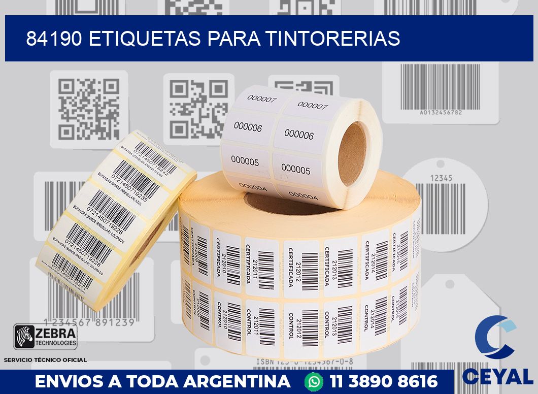 84190 ETIQUETAS PARA TINTORERIAS