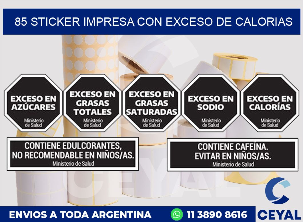 85 STICKER IMPRESA CON EXCESO DE CALORIAS