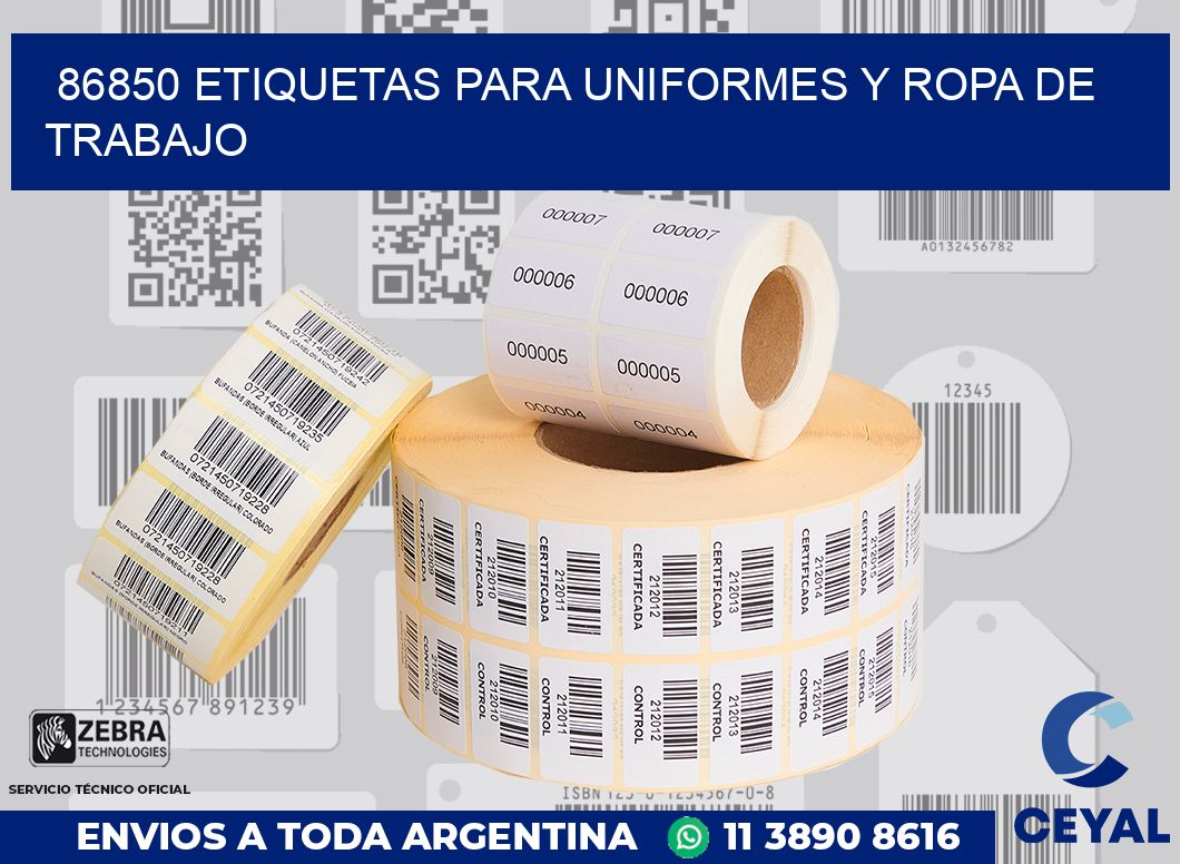 86850 ETIQUETAS PARA UNIFORMES Y ROPA DE TRABAJO
