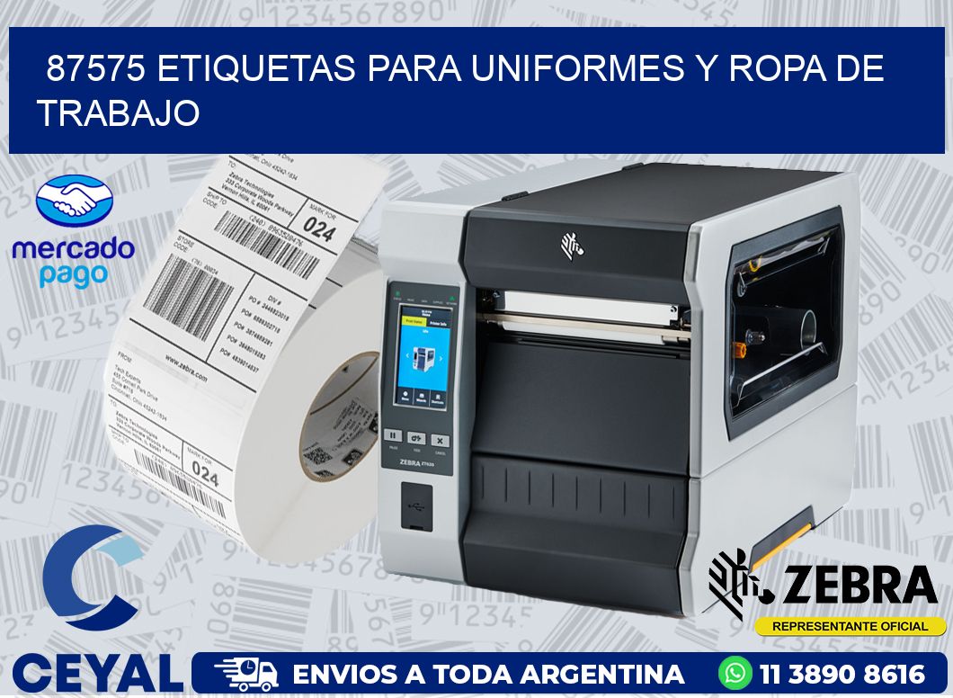 87575 ETIQUETAS PARA UNIFORMES Y ROPA DE TRABAJO