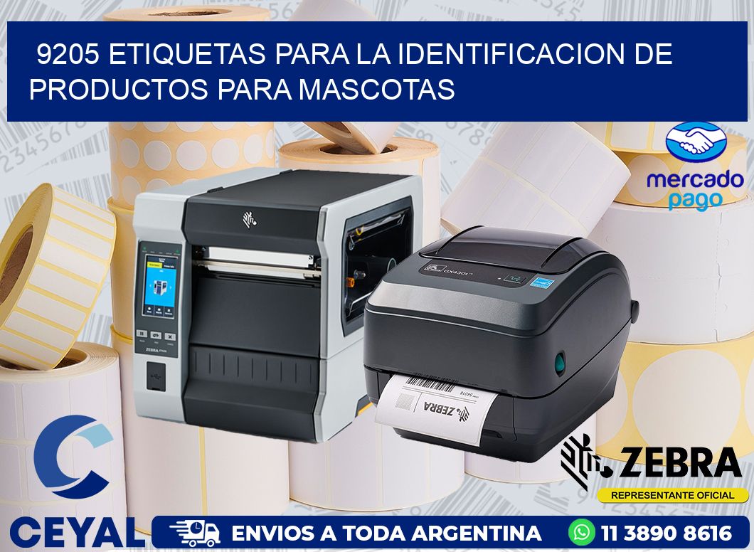9205 ETIQUETAS PARA LA IDENTIFICACION DE PRODUCTOS PARA MASCOTAS