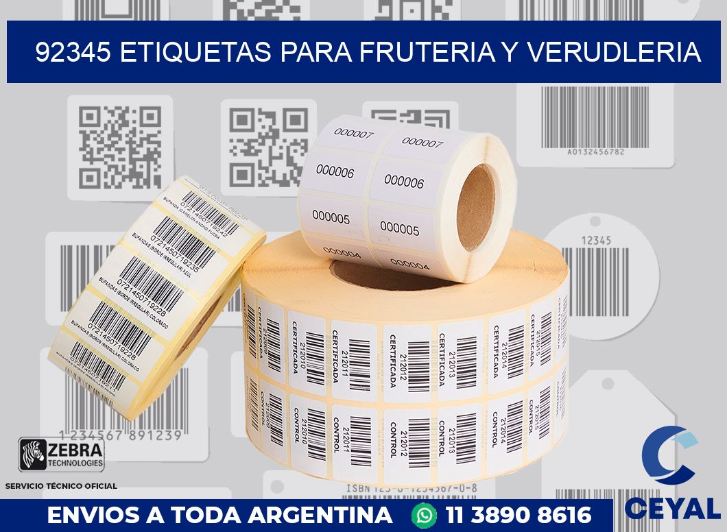 92345 ETIQUETAS PARA FRUTERIA Y VERUDLERIA