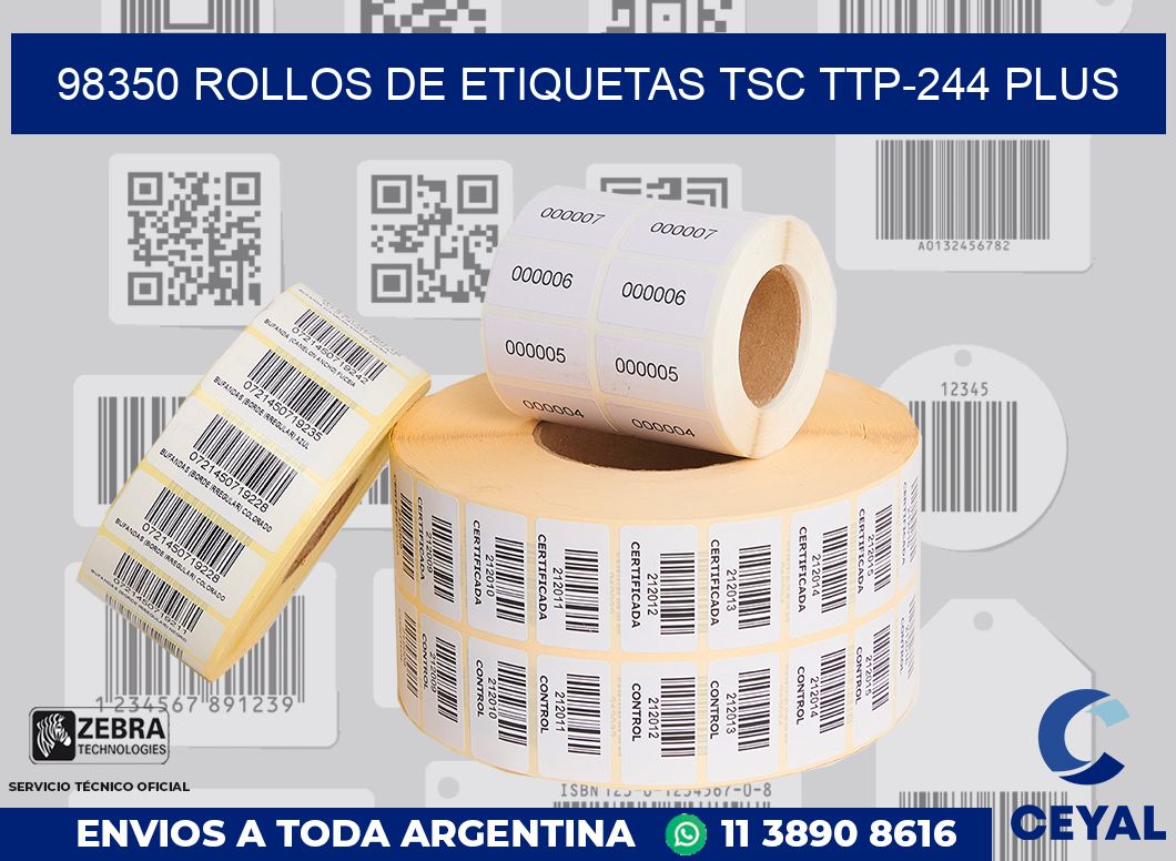 98350 ROLLOS DE ETIQUETAS TSC TTP-244 PLUS
