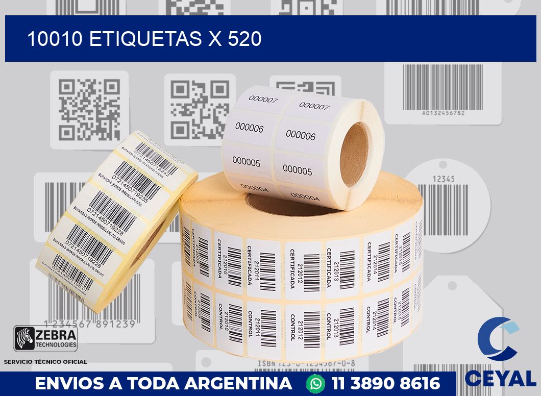10010 Etiquetas x 520