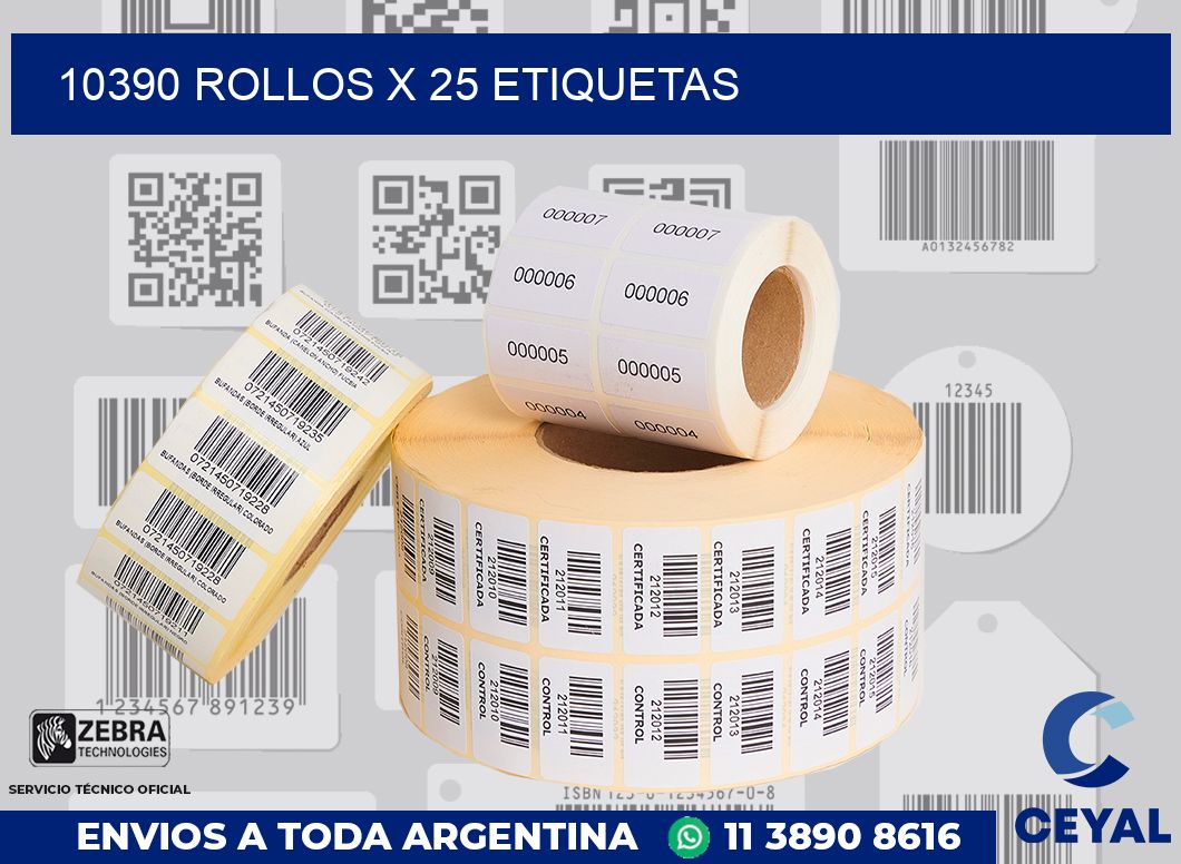 10390 Rollos x 25 etiquetas